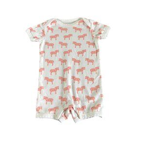 Primary Organic Cotton Zebra Romper Size 6-9M